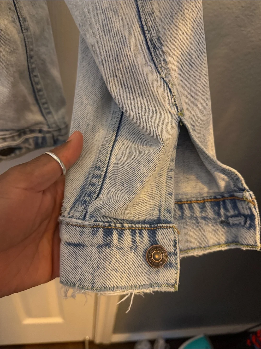 Levi's Light Wash Blue  Distressed Denim Jacket